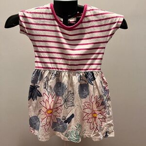 Striped Pink and Floral Kids Dress